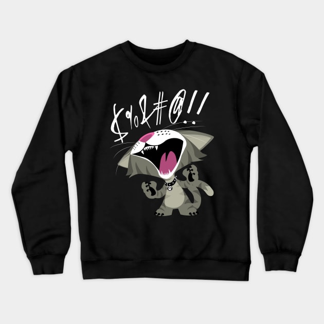 Screaming Cat Crewneck Sweatshirt by CuddleswithCatsArt